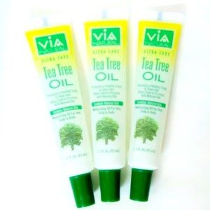 3 Tubes VIA NATURAL Tea Tree Oil Hair & Body 1.5 f